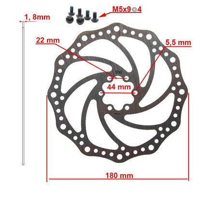 Disco de freno R6.1 180mm 6H plata