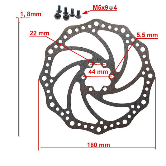 Disco de freno R6.1 180mm 6H plata