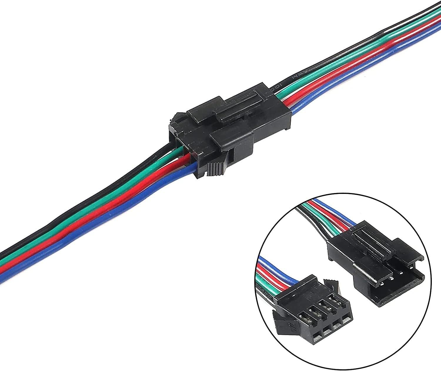Conector SM 4 pines con cable 22 AWG - 5M/5H (pack 10 unidades) Pack 10 uds
