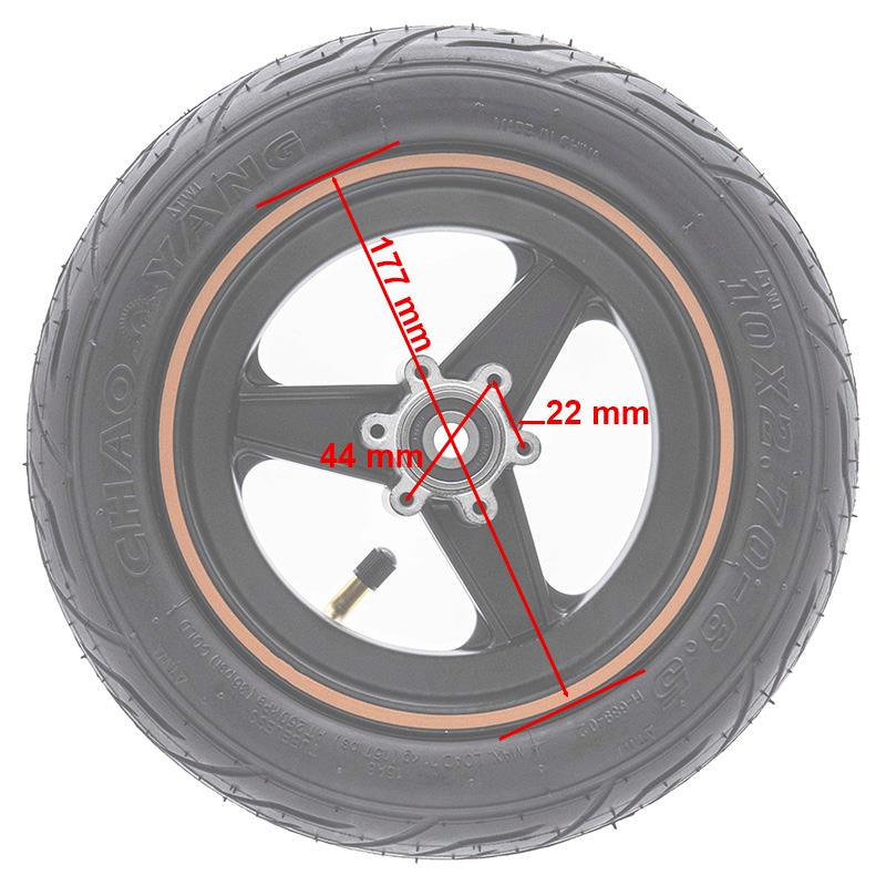 Llanta de 6,5" y bisel 47mm marrón para Smartgyro Speedway & Rockway