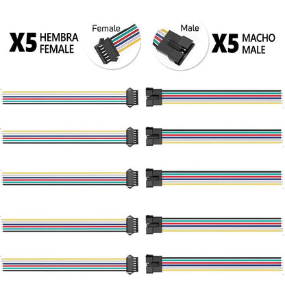 Conector SM 6 pines con cable 22 AWG - 5M/5H (pack 10 unidades) Pack 10 uds