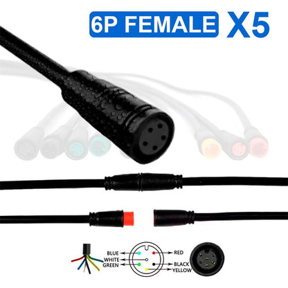 Conector waterproof 8mm 6 pin - 5F