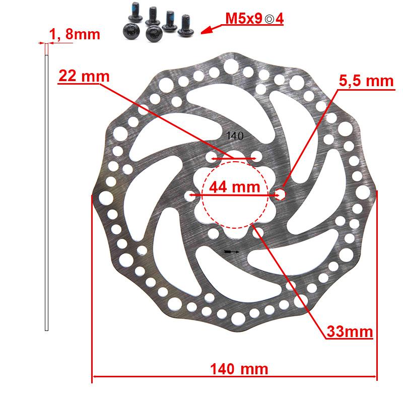 Disco de freno R6.1 140mm 6H plata