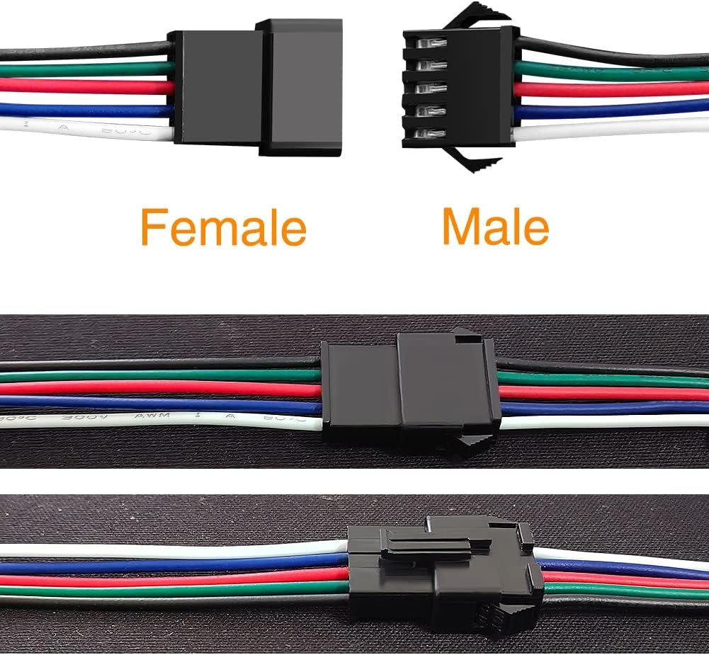 Conector SM 5 pines con cable 22 AWG - 5M/5H (pack 10 unidades) Pack 10 uds