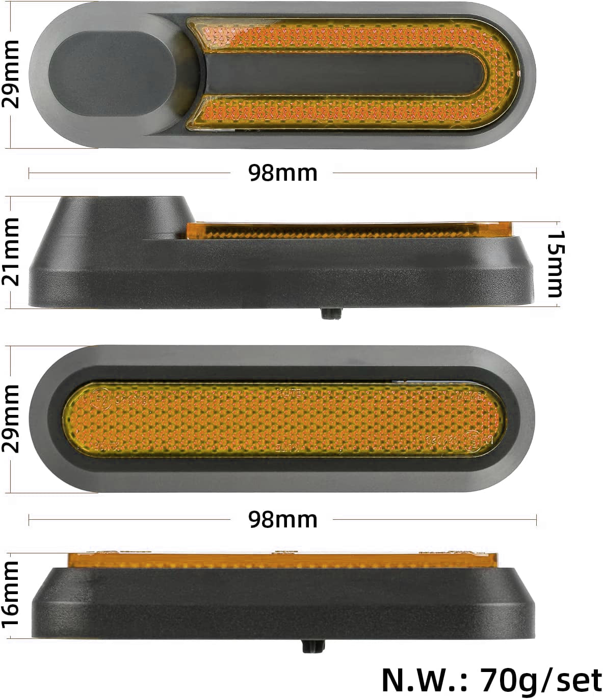 Tapa embellecedor catadióptrico reflectantes tornillo V2 para Xiaomi azul