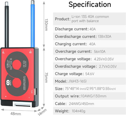 BMS 13S 48V 40A DALY - Nueva generación