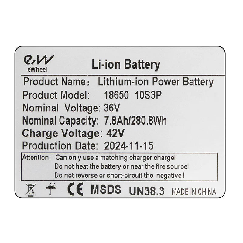 Batería 36v 7,8 A/h con conectores XT30 y JST [Ewheel]