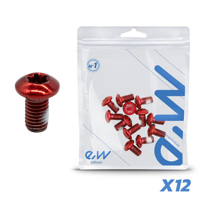 Tornillo rojo M5x10 para discos de freno - 12 uds