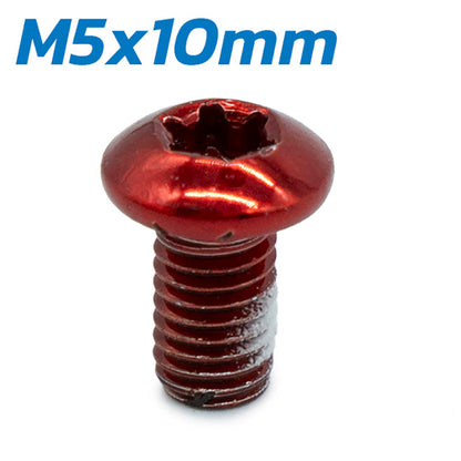 Tornillo rojo M5x10 para discos de freno - 12 uds