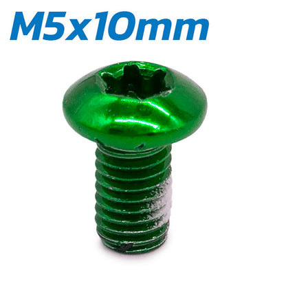 Tornillo verde M5x10 para discos de freno - 12 uds