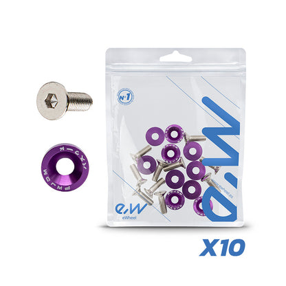 Arandela JDM violeta con tornillos M6x16  - 10uds
