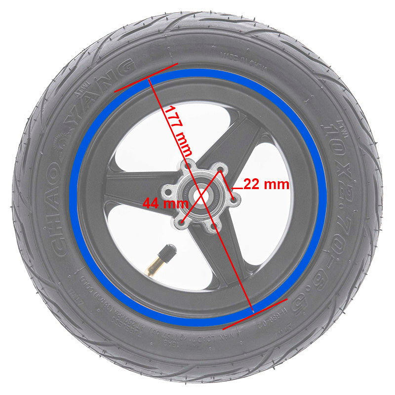 Llanta de 6,5" y bisel 47mm azul para Smartgyro Speedway & Rockway