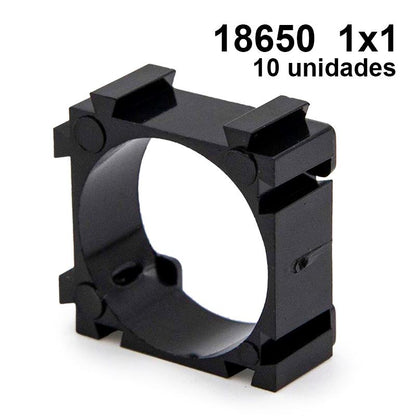 Soporte baterías 18650 1x1 - 10 uds