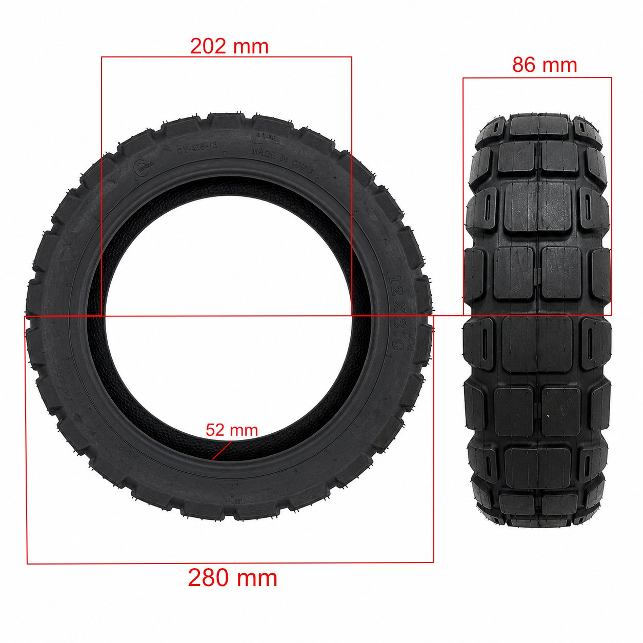 Rueda Cubierta 12x3,0 para Xiaomi MI6 Ultra