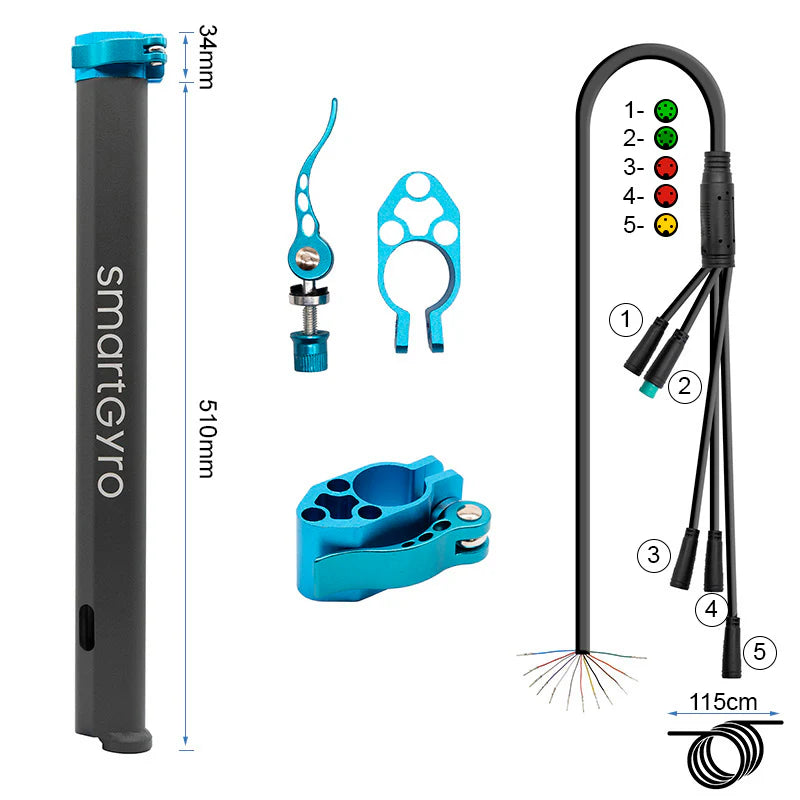 Mástil Smartgyro con cable y abrazadera original para Smartgyro Speedway / Rockway / Crossover