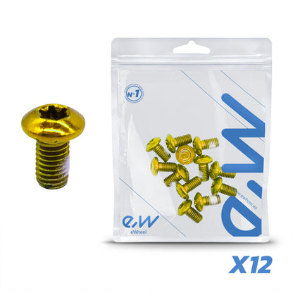 Tornillo amarillo M5x10 para discos de freno - 12 uds