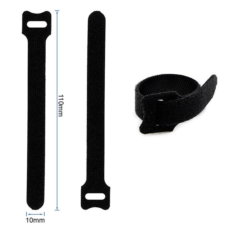 Tira de velcro sujetacables negra - 10 x 110mm