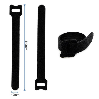 Tira de velcro sujetacables negra - 10 x 110mm