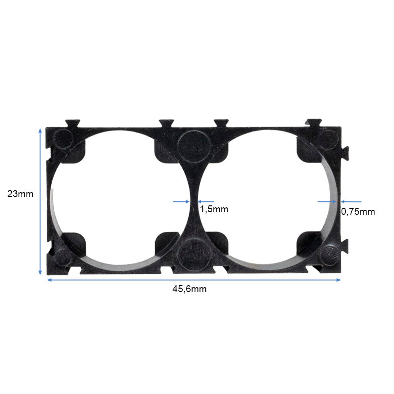 Soporte baterías 21700 1x2 - 10 uds