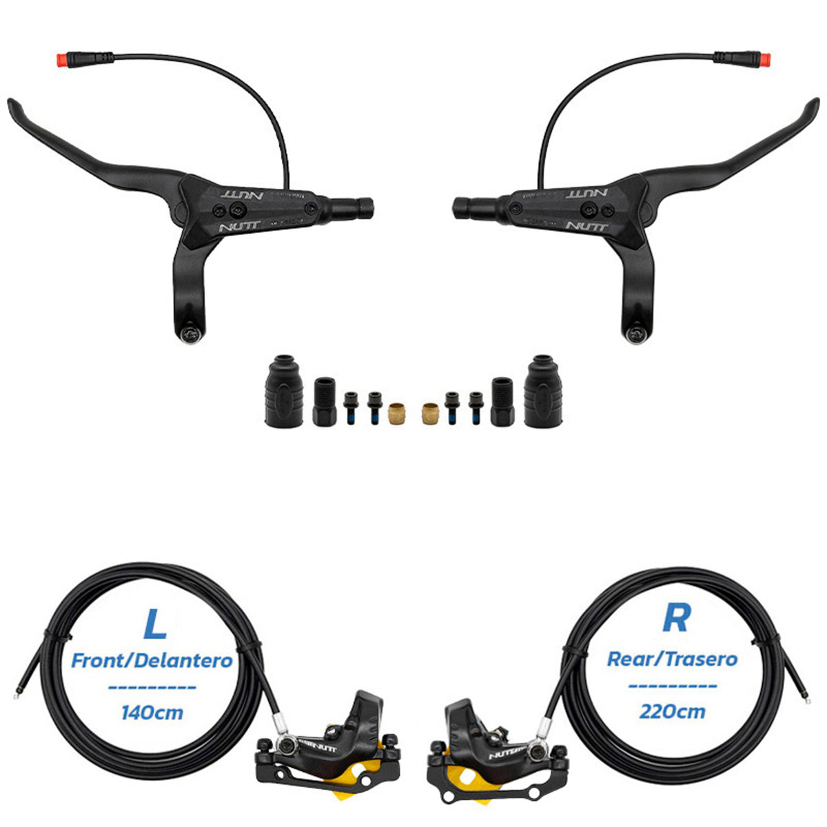 Kit de freno hidráulico negro Y5 Delantero L trasero R [NUTT]