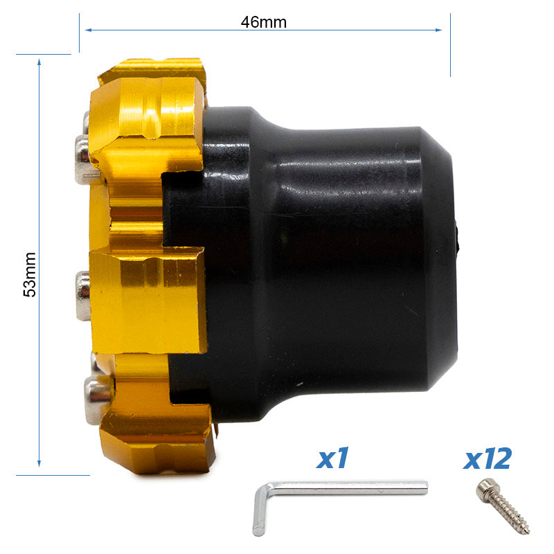 Protector decorativo anticaídas para eje motor o llanta EWTB-006 dorado