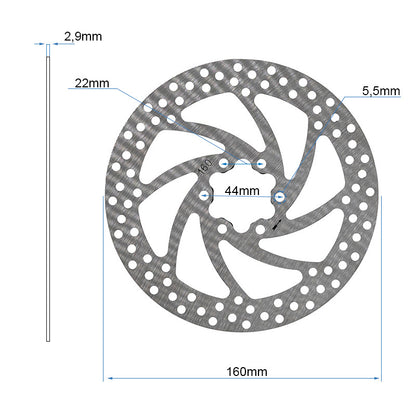 Disco de freno reforzado (2,9mm grosor) - 160mm - 6H