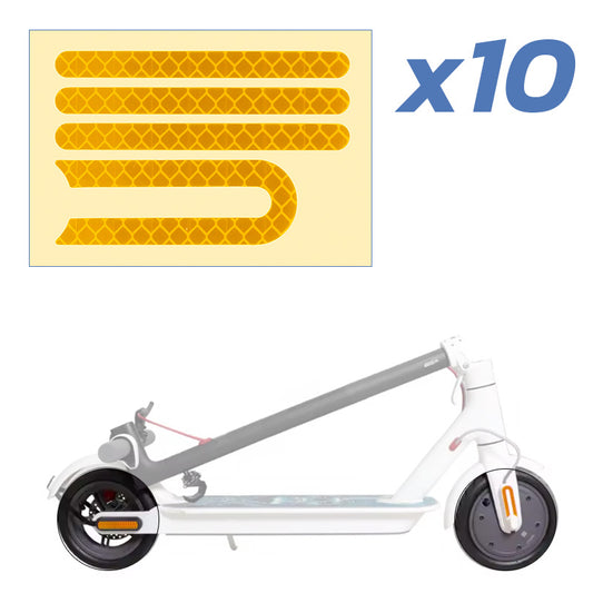 Adhesivo reflectante dorado para patinete Xiaomi M365 y Pro pack de 10