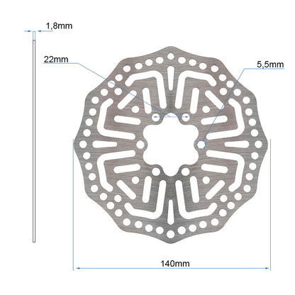 Disco de freno EWD004 para Kukirin G2 pro - 140mm - 6H