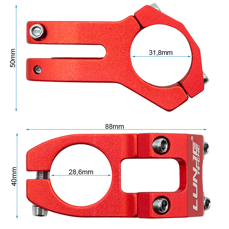 Potencia para manillares de 31,8mm EWPM-001 rojo