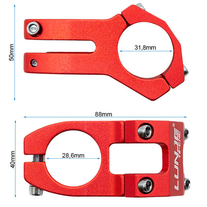Potencia para manillares de 31,8mm EWPM-001 rojo