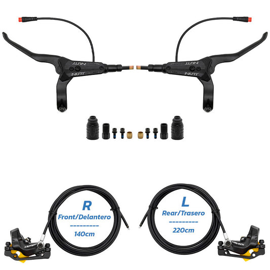 Kit de freno hidráulico negro Y5 Delantero R trasero L [NUTT]