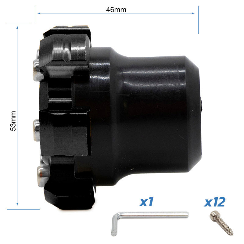 Protector decorativo anticaídas para eje motor o llanta EWTB-006 negro