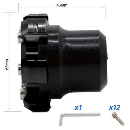 Protector decorativo anticaídas para eje motor o llanta EWTB-006 negro