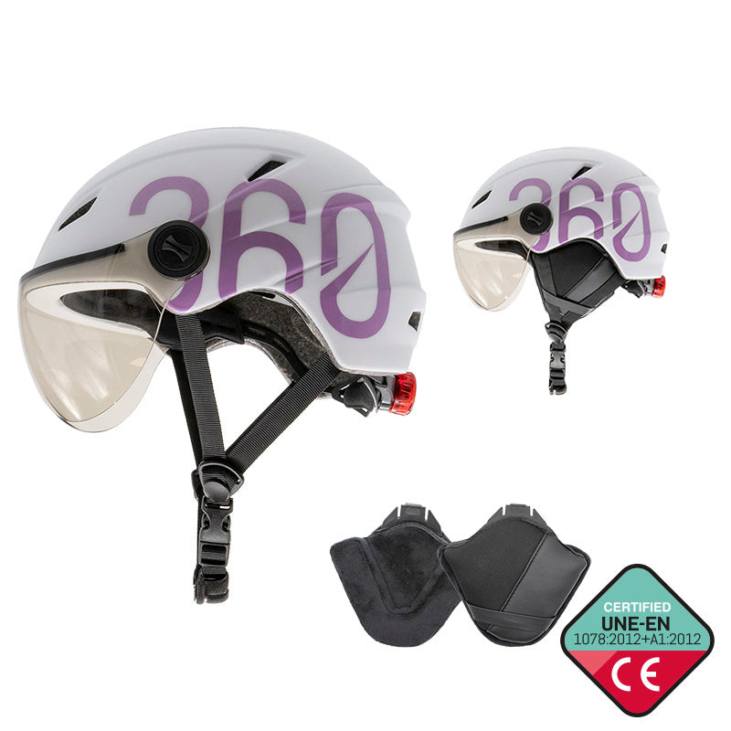 GLOOB Urban - Blanco/Morado - Orejeras extraibles