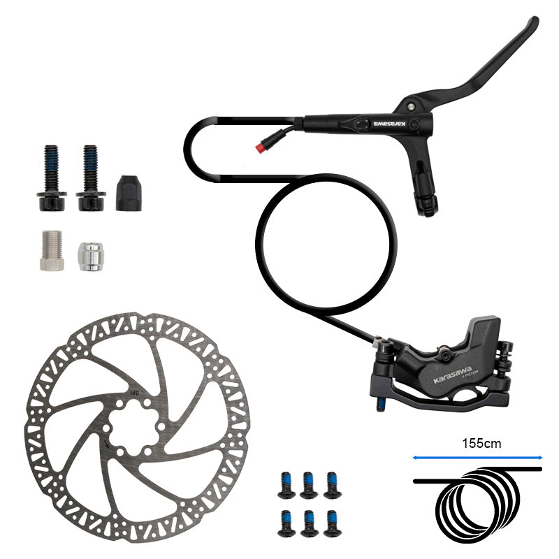 Karasawa Kit freno hidráulico trasero - 4 pistones  -1,55m - Disco 180
