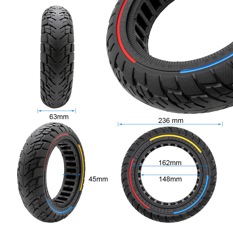 Rueda maciza 10x2,5(60/70-6,5) B45 - tricolor