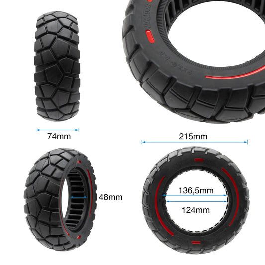 Rueda maciza 9x3-5,5 línea roja-negra [Amitor]