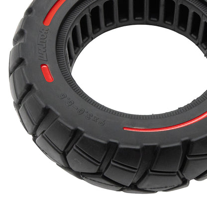 Rueda maciza 9x3-5,5 línea roja-negra [Amitor]