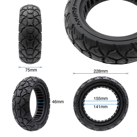 Rueda maciza 10x3,0/255x80 (80/65-6) negra [Amitor]