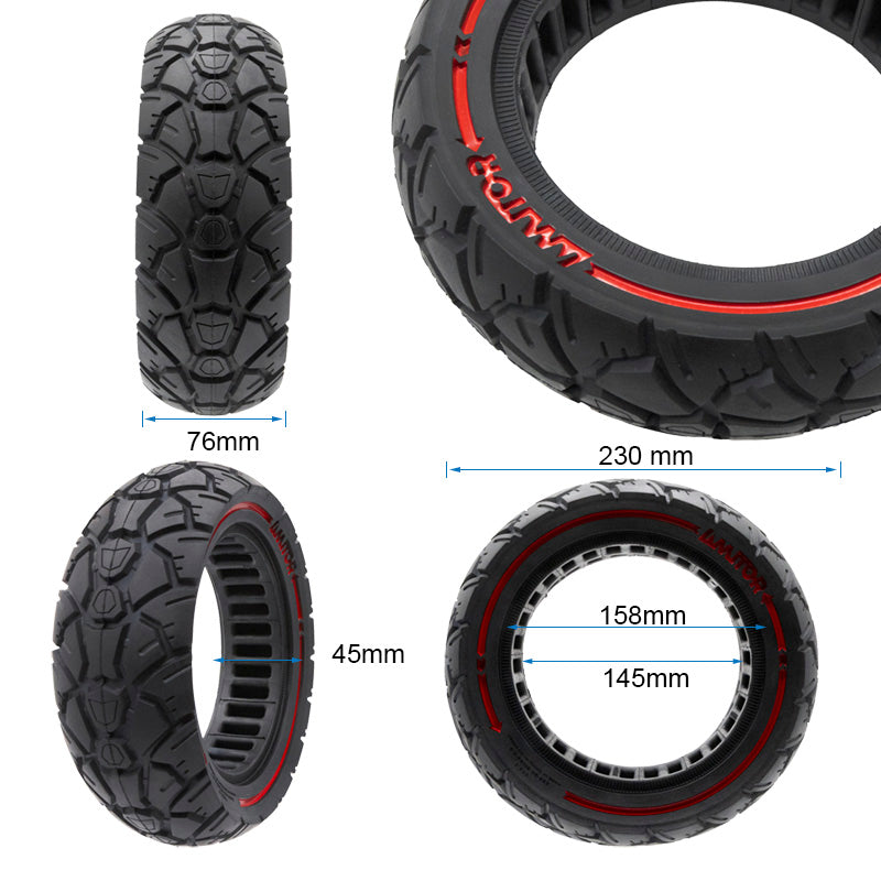 Rueda maciza 10x3,0/255x80 (80/65-6) roja [Amitor]