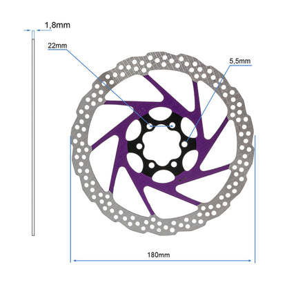 Disco de freno V2 6H 180mm Violeta