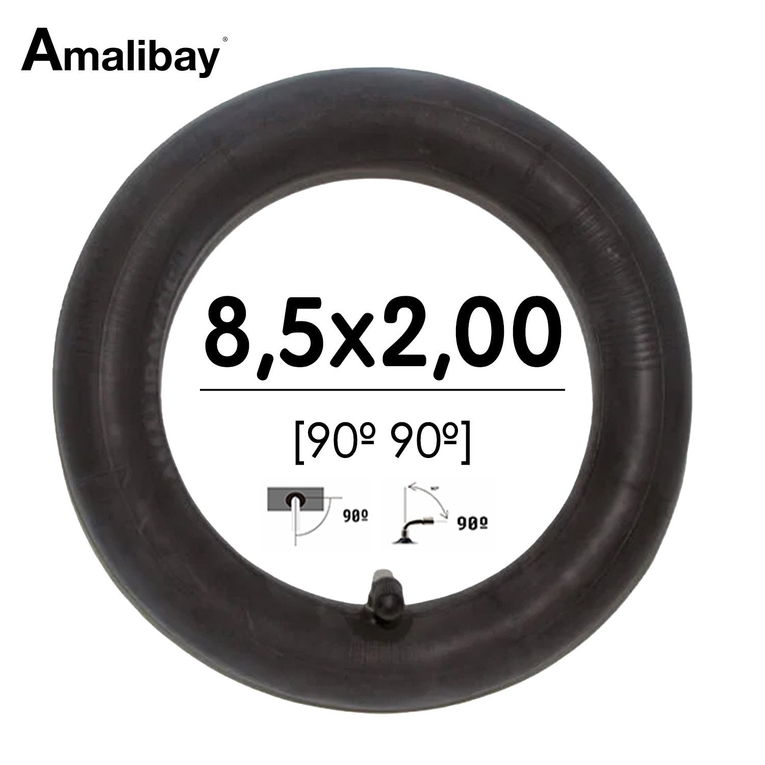 Cámara de aire 8,5x2 (50/134) (válvula 90º 90º) - Premium