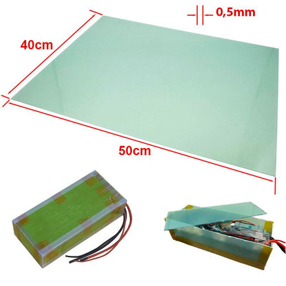 Plancha fibra de vidrio 50x40cm 0,5mm