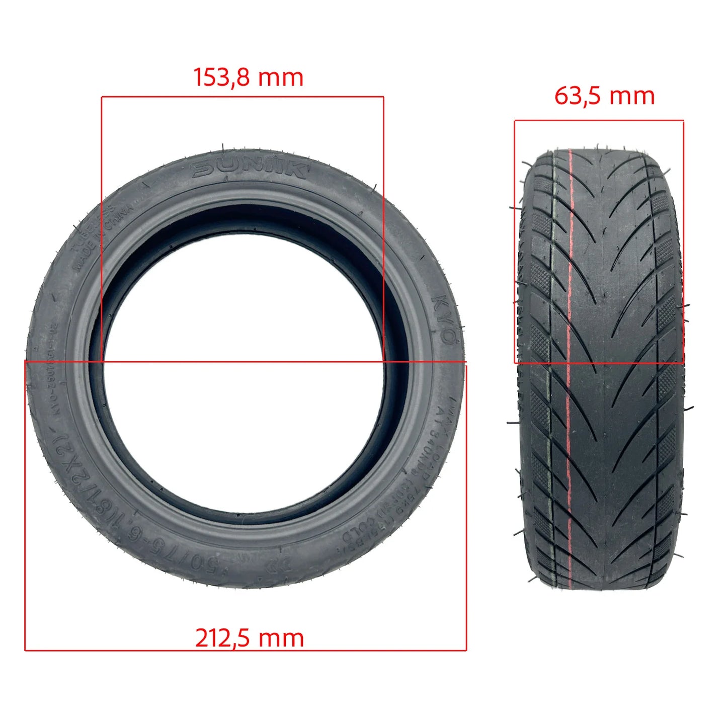 Neumático 50/75-6.1 (8,5x2) Cityroad Tubeless (Con gel antipinchazos)  - 10 unidades
