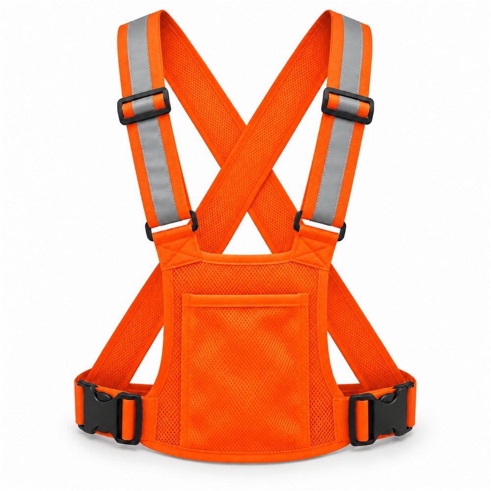 Chaleco Reflectante Ajustable con Bolsillo Naranja
