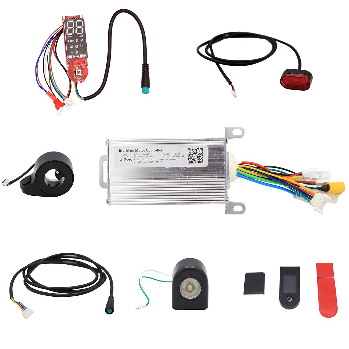 Kit electrónico genérico 36V - APP (Display + Controladora + Cableado + Acelerador + Luces Delanteras y Traseras)