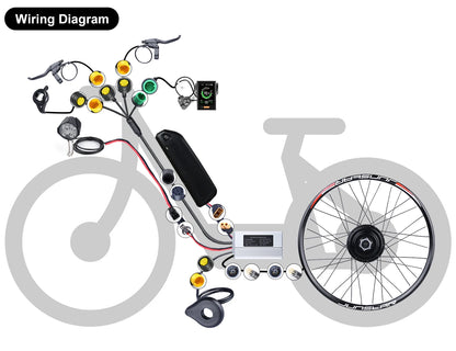 Kit conversión de bicicleta eléctrica con motor trasero 750W 48V - 26 pulgadas (Display: EKD01)