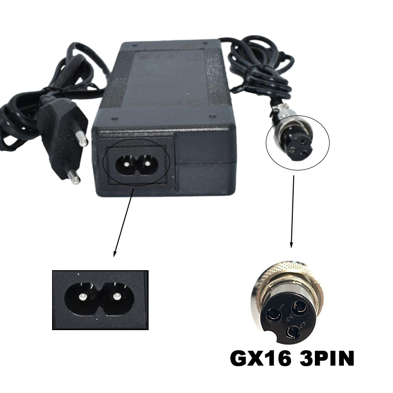 Cargador premium 58,8V 2A (conector 3 Pines GX16) 52V