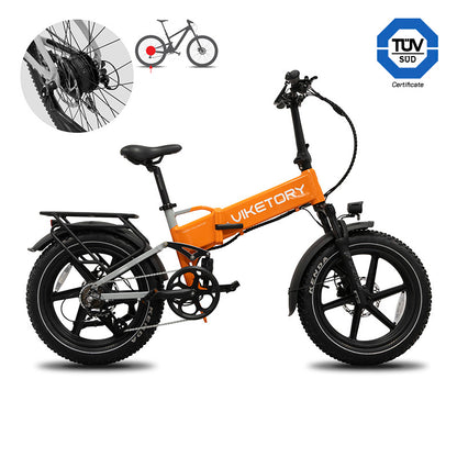 BRAVE - Fatbike plegable - Naranja/Gris
