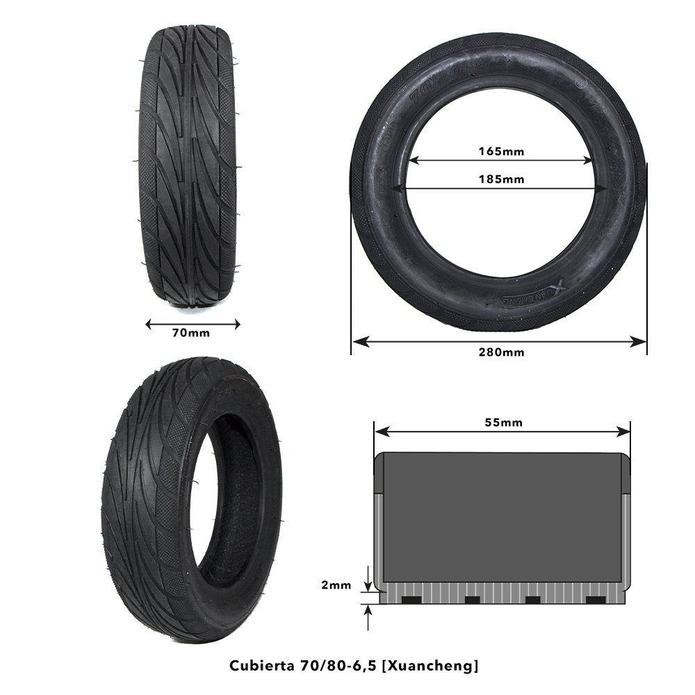 Cubierta 70/80-6,5 Tubeless